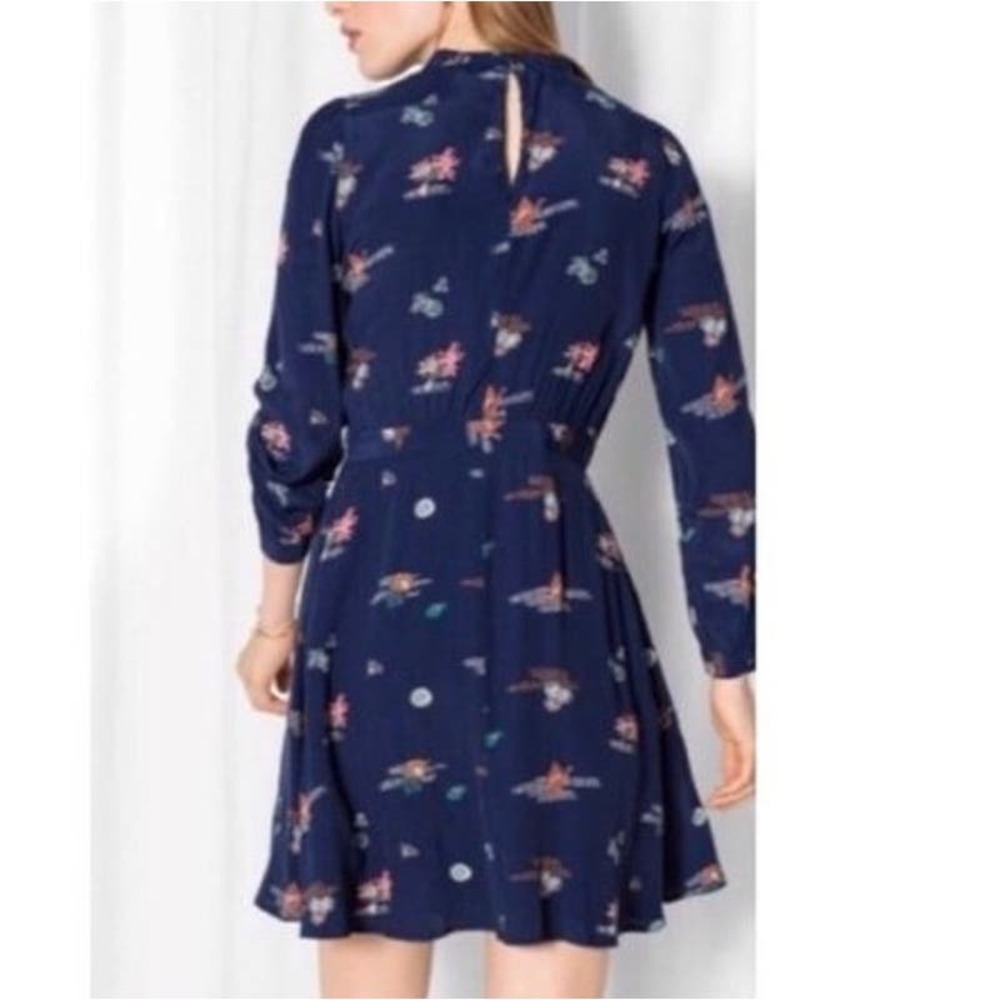& Other Stories Origami Crane Dress Blue Floral Mini Size 4